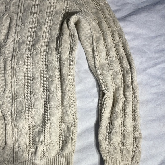 Tommy Bahama Men’s Light Beige 100% Cotton Cable Knit Sweater Size Medium - Picture 3 of 6